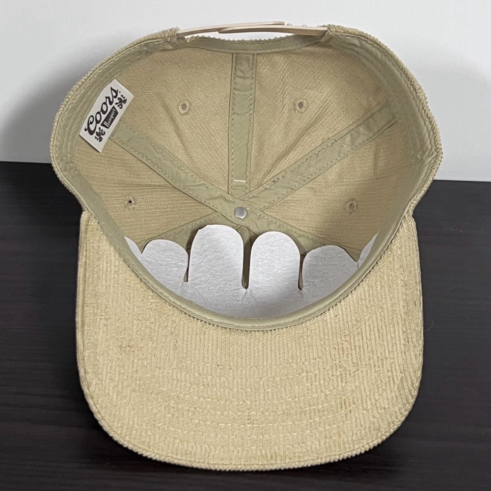 Coors Beer Corduroy Snapback Hat Cap Beige Tan Adjustable Golden Colorado NEW!!! - Picture 7 of 10